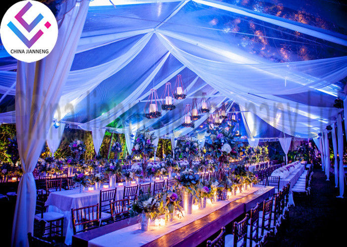 500 คนโปร่งใส PVC เต็นท์ขนาดใหญ่ Marquee กำแพงแต่งงาน ABS / ผนังกระจก